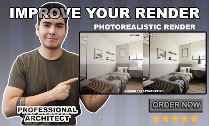 Gig Preview - Do the best post production in photoshop for your render