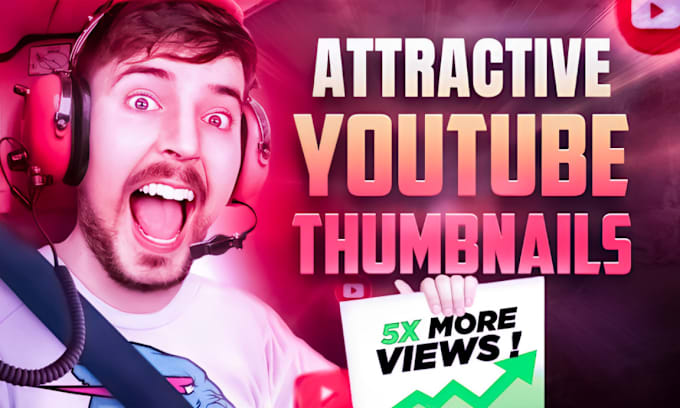 Gig Preview - Design attractive eye catchy youtube thumbnail within 3 hours