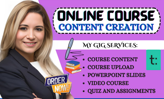 Gig Preview - Create course content training manual lesson plan online course creation