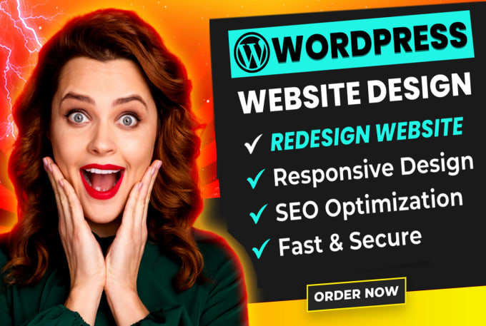 Gig Preview - Build responsive wordpress website design , redesign or website development