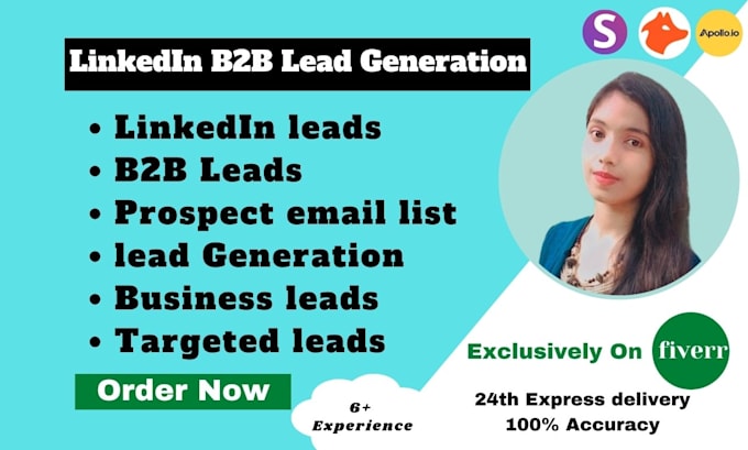 Gig Preview - Do lead generation, linkedin leads, email finding, and web research