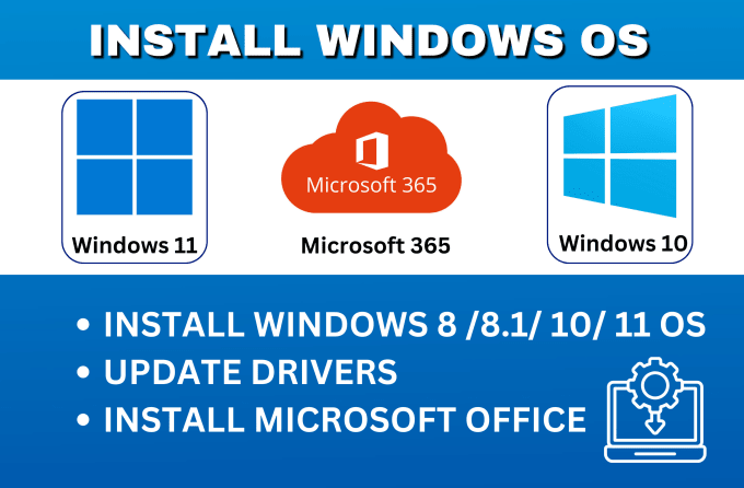 Gig Preview - Install windows 11 10 8, drivers, and softwares remotely