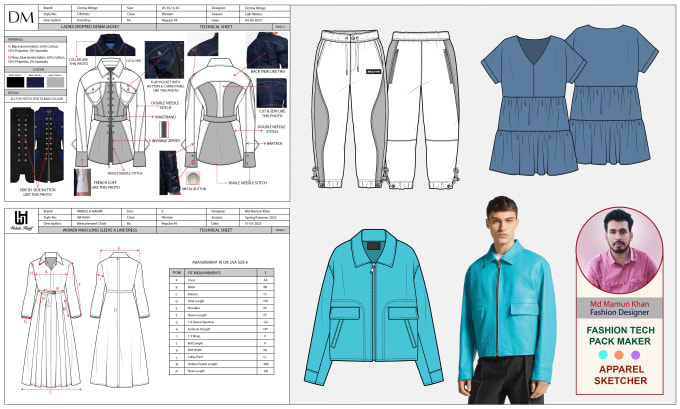 Gig Preview - Create fashion clothing tech packs for manufacturing