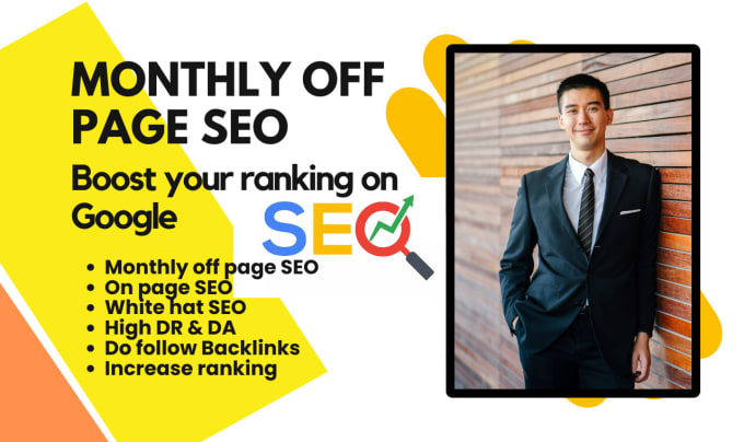 Gig Preview - Do monthly off page SEO service using high authority white hat dofollow backlink