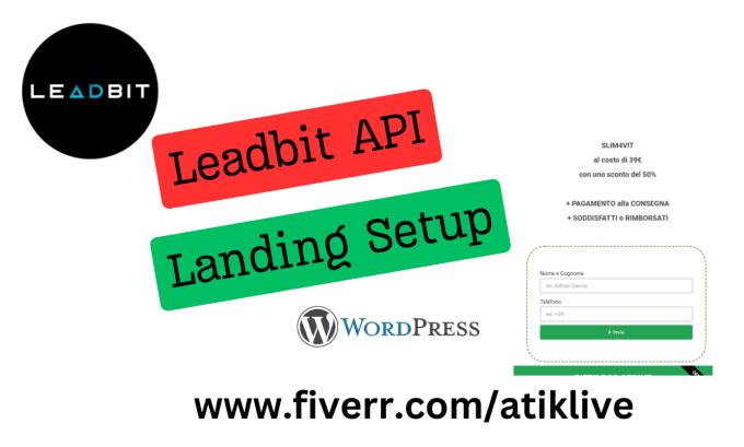 Gig Preview - Create leadbit API landing setup in wordpress