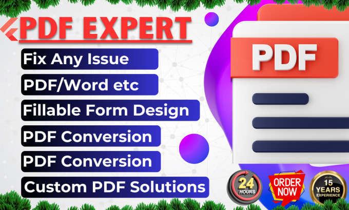 Gig Preview - Fix your document and convert PDF or word to an editable file fillable form