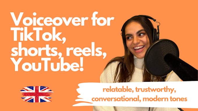 Gig Preview - Do british voiceover for tiktok, youtube, instagram reels