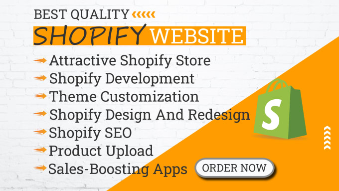 Gig Preview - Shopify website development, design, redesign, setup shopify store