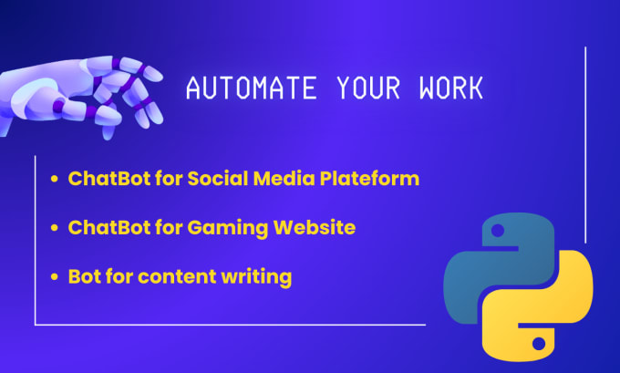 Gig Preview - Make auto chatbot, content writer and posting web bot with gui