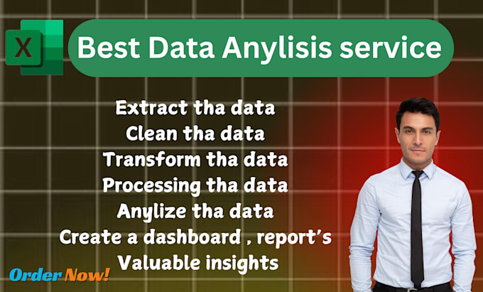 Gig Preview - Excel data analysis, dashboard reports insights  much more