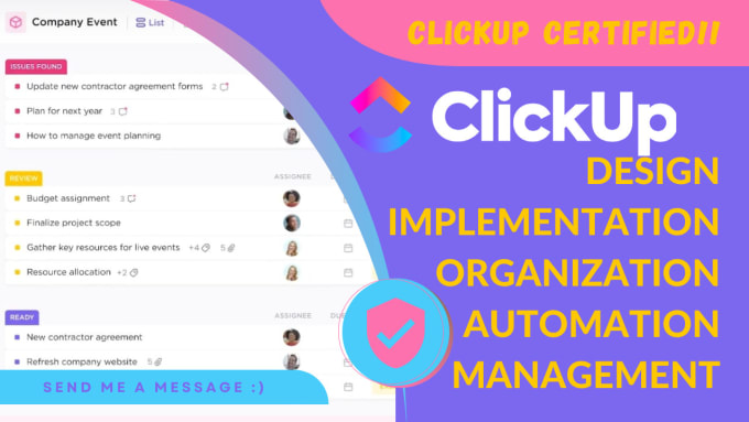 Gig Preview - Be your clickup integrator