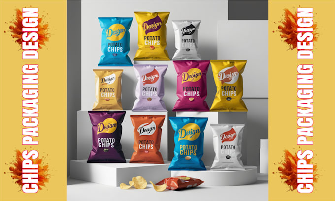 Gig Preview - Do chips, snacks, standup pouch bags packaging label design