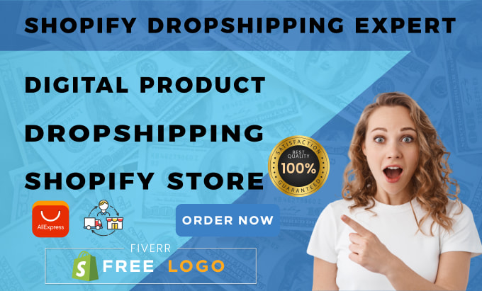 Gig Preview - Setup digital product shopify store dropshipping store