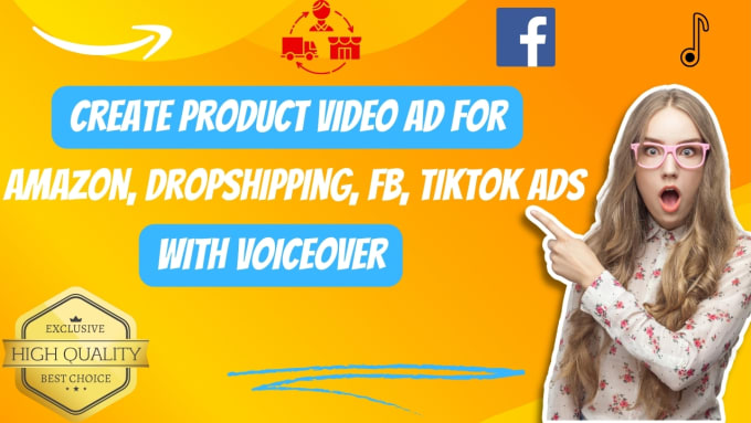 Gig Preview - Create product video ad for amazon, dropshipping, fb, tiktok ads with voiceover