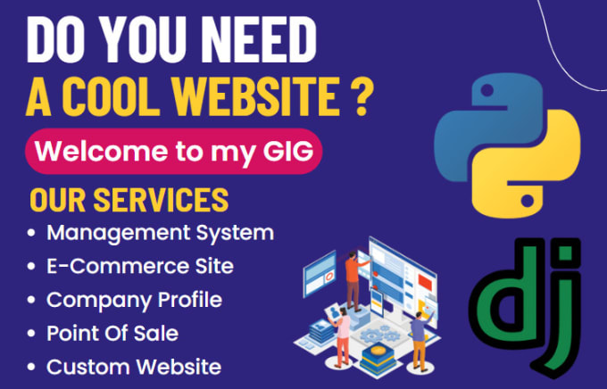 Gig Preview - Create professional website for you in python django