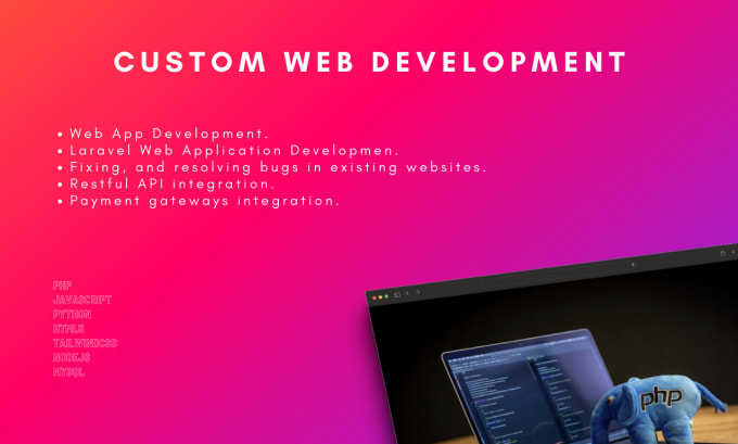 Gig Preview - Do custom web development