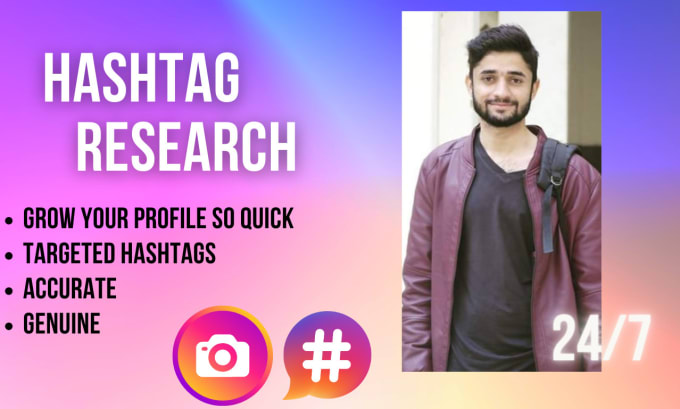 Gig Preview - Do instagram hashtags research for fast organic growth