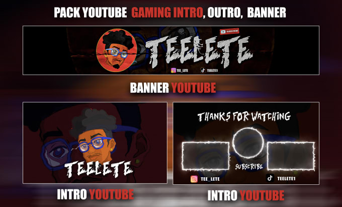 Gig Preview - Make professional youtube horror gaming intro, outro, banner, and watermark