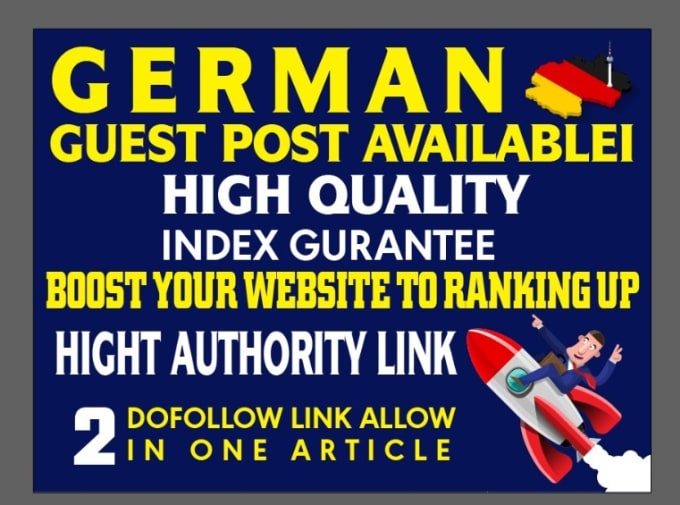 Gig Preview - Dofollow german guest post  on high traffic german sites