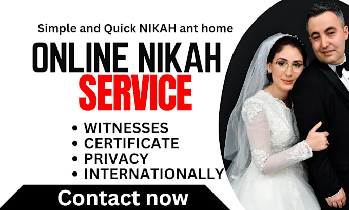 Gig Preview - Do online nikah seamless, secure, private and islamically