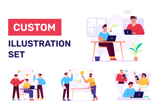 Bestseller - design unique flat design vector illustration for you