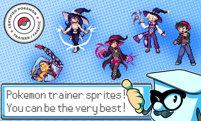 Gig Preview - Make pixel art pokemon trainer sprites