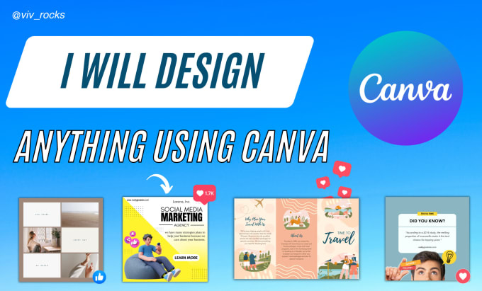 Gig Preview - Design anything using canva