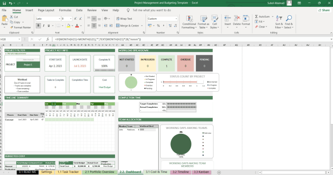 Gig Preview - Create gantt chart in excel with start and end dates