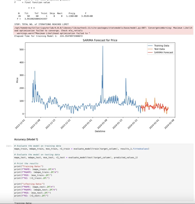 Gig Preview - Forecast future trends using time series data analysis and models