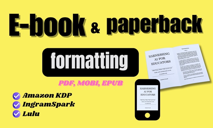 Gig Preview - Do book formatting for amazon kdp, ingramspark, lulu in 24h