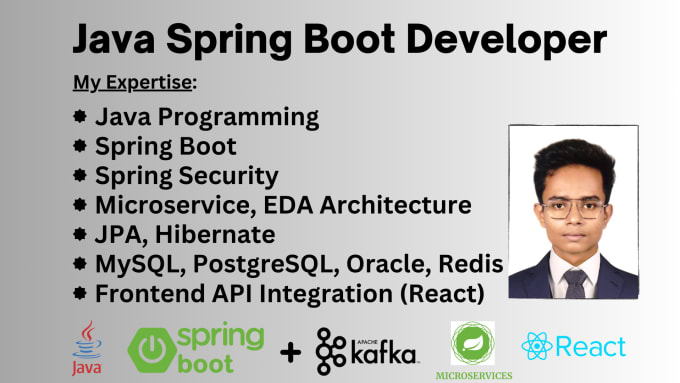 Gig Preview - Create java spring boot applications with restful API integration