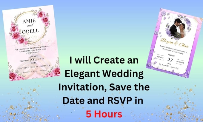 Bestseller - create a elegant  wedding invitation in 5hrs