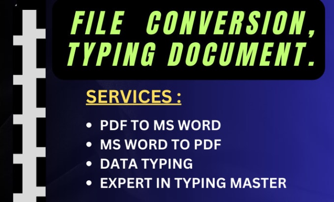 Gig Preview - Do professional typing and pdf to ms word conversion services, retyping