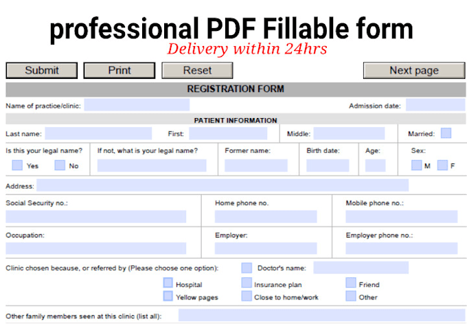 Gig Preview - Create fillable pdf form or design fillable pdf