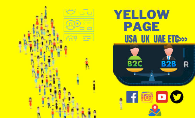 Gig Preview - Do yellow pages data scraping service for canada, USA, uae, fast delivery