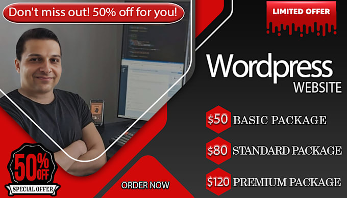 Gig Preview - Create a professional wordpress website for you at a special discounted price