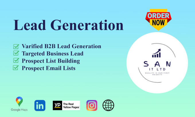 Gig Preview - Provide b2b lead generation, targeted business leads for any industry