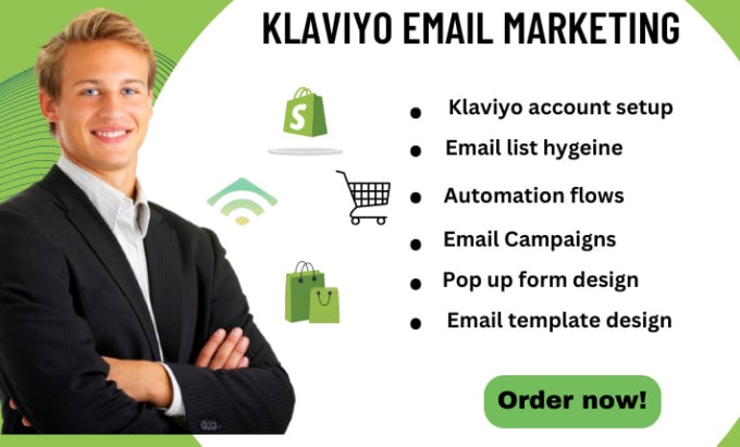 Gig Preview - Setup klaviyo email marketing flows, email campaigns, sign up and pop up form