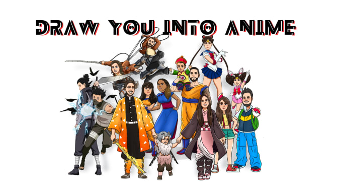 Gig Preview - Draw you into anime one piece dragon ball jujutsu kaisen naruto