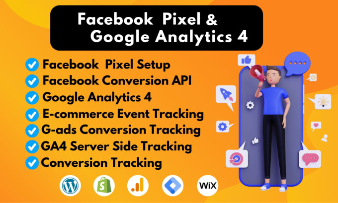 Gig Preview - Setup facebook pixel conversion API with tag manager ga4 ecommerce tracking