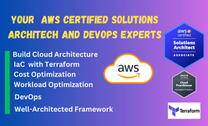 Gig Preview - Be your certified AWS solutions architect and devops expert