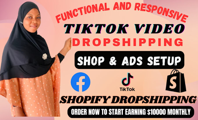 Gig Preview - Create tik tok ads facebook video ads tiktok shop shopify tiktok dropshipping