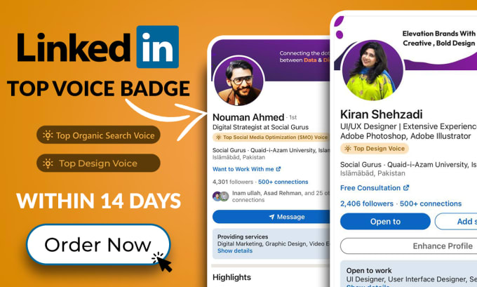 Gig Preview - Help you get the top linkedin voice badge