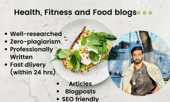 Gig Preview - Write engaging health and fitness articles being a doctor