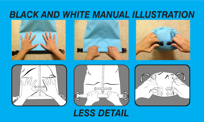 Gig Preview - Draw line art illustration for manual instructions