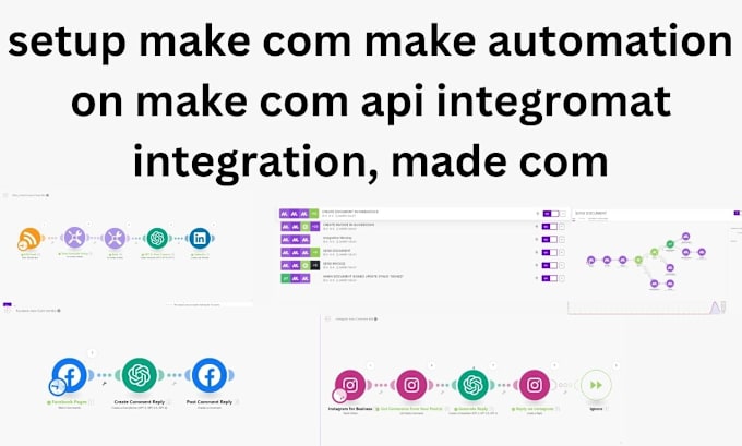 Gig Preview - Setup make com make automation on make com api integromat integration, made com