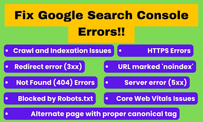 Gig Preview - Fix google search console errors about website indexing and technical SEO audit