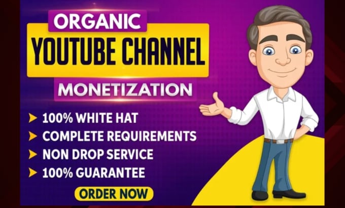 Gig Preview - Do organic complete youtube channel monetization and promotion