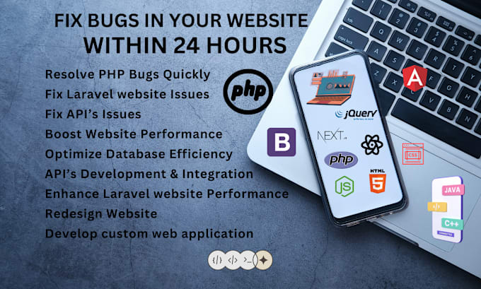 Gig Preview - Fix your PHP laravel bugs urgently