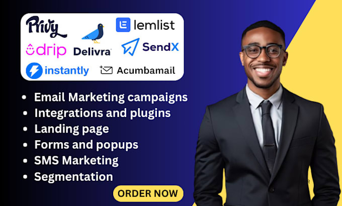 Gig Preview - Setup email marketing and campaigns for acumbamail, drip, instantly ai, privy